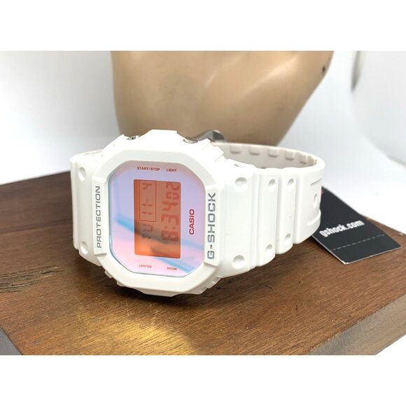 Casio G-Shock Men's Watch DW5600TL-7 Beach Time 43mm White Rubber Strap 3525 - Picture 8 of 14